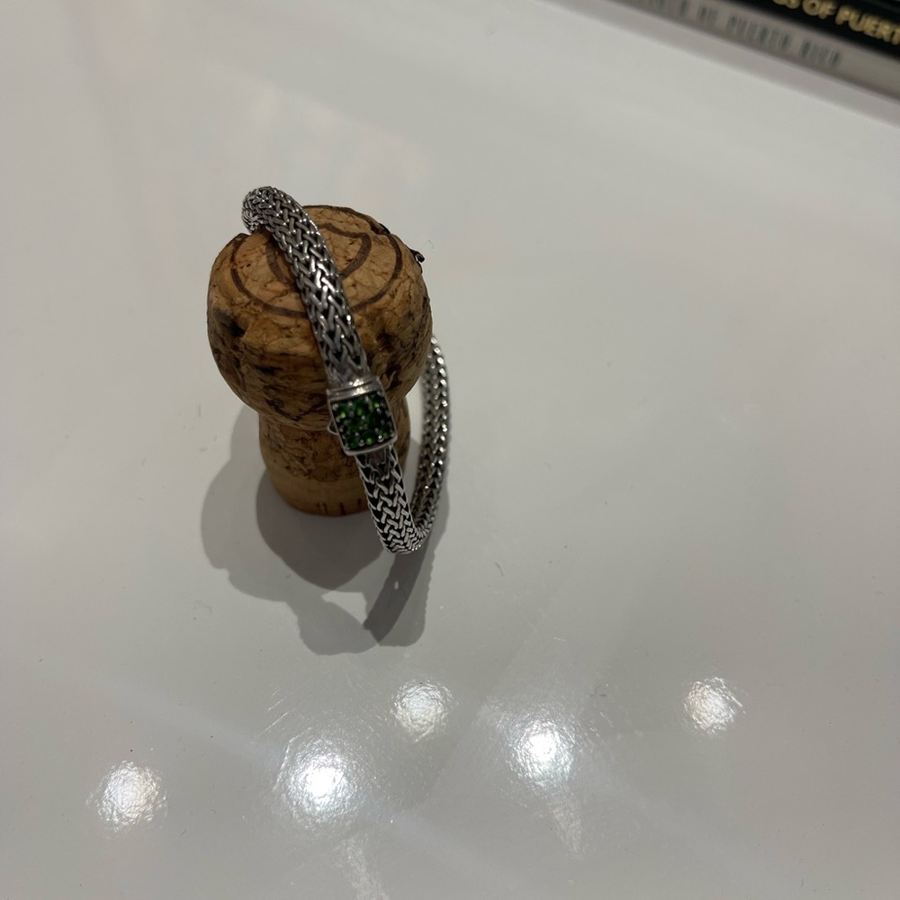 Authentic John Hardy 5mm Icon Bracelet, Sterling Silver, Peridot Gemstone